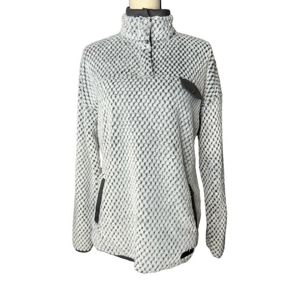 Simply Southern Women's Faux Fur Pullover Jacket in Black and White Size M - Picture 1 of 7